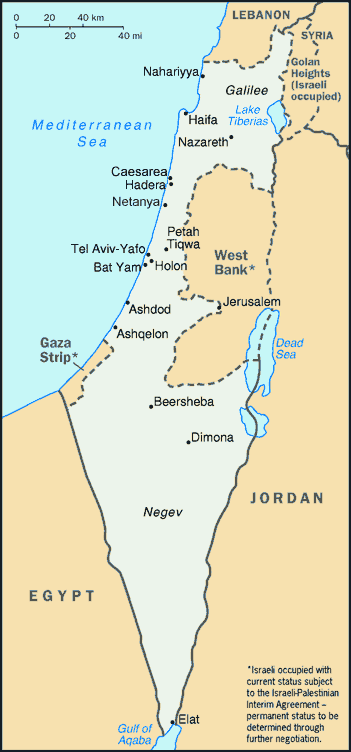Map of Israel - Look for Hadera, that is home for us!!!